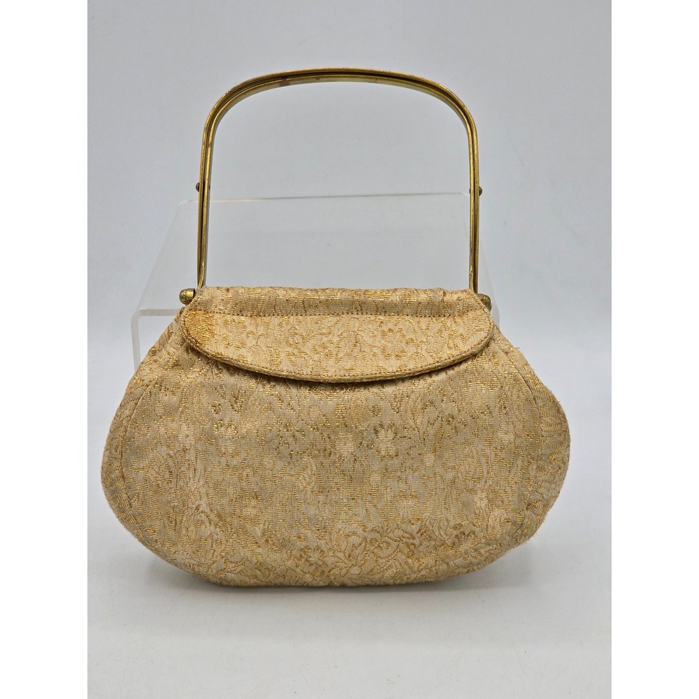 Mel-Ton Evening Bag Women Small Gold Brocade Metallic Vintage Handbag - Good